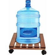 Resim İkbal Home Ahşap Tüp Damacana Saksı Altlığı Kızıl Kahve 