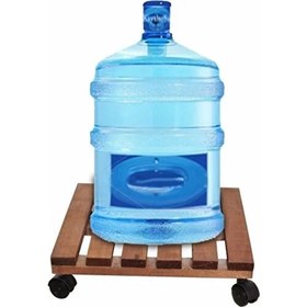 Resim İkbal Home Ahşap Tüp Damacana Saksı Altlığı Kızıl Kahve 