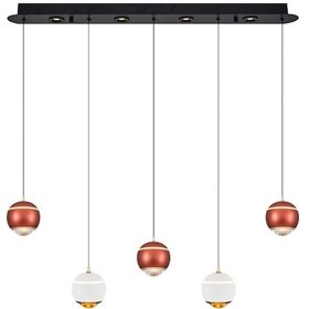 Resim Özcan Aydınlatma Roge 5'li Sıralı Sarkıt Beyaz-kahve Mix 2806-5as-0104 Renkli 
