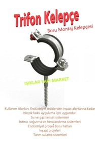 Resim ece life Boru Kelepçesi -Trifonlu Kelepçe -Doğalgaz -Kısa Tip - ½'' (Pk.İçi/Ad.: 2Adet) 