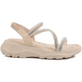 Resim Krem Kadın Sandalet T-005 Z Krem 