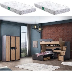 Resim Setay Ranza, Doğa Ranza Karyola Çalışma Masası + 3 Kapılı Dolap + 2 Adet Comfort Yatak 