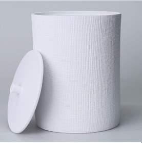 Resim Linen Çöp Kovası Beyaz Siyah 