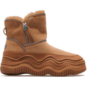 Resim Guja Kadın Nubuk Deri Kürklü Günlük Bot 25k 25k438 Z Camel Nubuk Camel Nubuk 