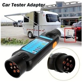 Resim Globalbloom Black Araç Çekme Fişi Test Cihazı 12v Karavan Işık Kablolama Test Aleti 7 Pin 