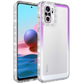 Resim Xiaomi Redmi Note 10 Kılıf Simli ve Renk Geçiş Tasarımlı Lens Korumalı Zore Park Kapak 