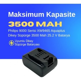 Resim Ümit Maker Philips 9000 Serisi XW9465 Aquaplus Dikey Süpürge 3500 Mah 25.2 V Batarya - Orjinal Uyumlu Uzun Ömürlü, Maksimum Performans Pil 