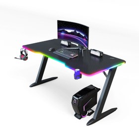Resim Thunder RGB Aydınlatmalı Oyuncu Masası - Siyah 