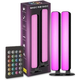Resim Mufunye Rgb 7 Renkli Oda Ve Oyun Masası Işığı 2 Adet - 24 Tuşlu Kumanda, Usb Beslemeli, Abs+pc Malzeme Siyah 
