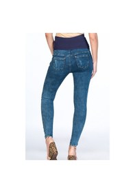 Resim Busa Hamile Kot Pantolon Skinny Paça Yırtık Model Mavi-mavi 
