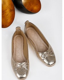 Resim Fiyonklu Kadın Balerin Babet Gold Dore 