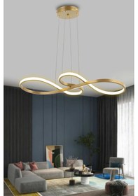 Resim Yol Modern Sarkıt Mutfak, Balkon Led Avize - Kumandalı / Gold Gold 