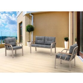 Resim Tu Tienda Kapiçino Metal 2+1+1 Demonte Bahçe,balkon Takımı Gri 