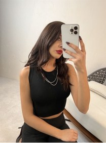 Resim HEYZZ Fitilli Bisiklet Yaka Crop 