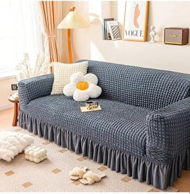 Resim StarMall Bürümcük Koltuk Örtüsü Kanepe Örtüsü 3lü 1 adet Antrasit 