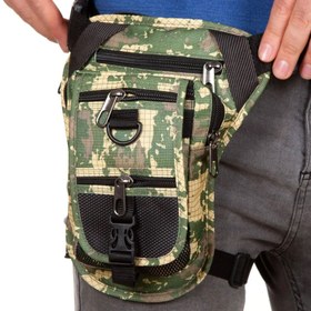 Resim Lederax Motorcu Çok Cepli Bacak Çantası LD338 - Kamuflaj 