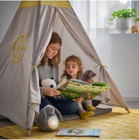 Resim IKEA Çocuk Oyun Çadırı MeridyenDukkan Gri-Sarı 164 cm Katlanır Çadır Oyun Evi 
