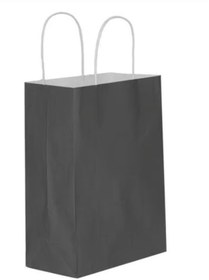 Resim Burgu Saplı Karton Kraft Çanta 25'li 25 X 12 X 31 Cm Siyah 
