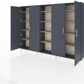 Resim Arges Dolap 12 Raflı 4 Kapaklı 220x30x163 Antrasit-antrasit/çam Antrasıt/atlas Çam - Antrasıt 