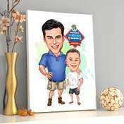 Resim Cool Baba ve Oğlu Karikatürlü Kanvas Tablo 