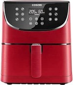 Resim COSORI 5.5 L Yağsız Fritöz, 11 Programlı Sıcak Hava Fritözü, İspanyolca 100 Tarif, Sıcak Tutma Fonksiyonlu, LED Dokunmatik Ekran, Zamanlayıcı, 1700 W, Kırmızı 