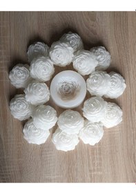 Resim Şakayık Çiçek Mum Silikon Kalıbı Beyaz 