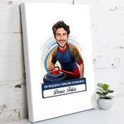 Resim Karikatürlü Erkek Curling Oyuncusu Kanvas Tablo 