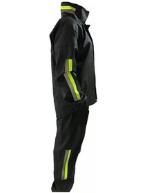 Resim Unisex Tam Kalıp Motorcu Kurye Su Gecirmez Yağmurluk Takım - Siyah Sİyah 