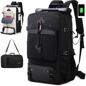 Resim Çok Amaçlı Büyük Kapasiteli Yürüyüş & Kamp Sırt Çantası, Ayakkabı Bölmesi, Laptop Kılıfı ve USB Şarj Portu - Dayanıklı Polyester, Ayarlanabilir Askılar, Erkekler & Kadınlar için Çok Bölmeli Tasarım, Kamp Aksesuarları 