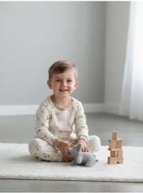 Resim Zekids Erkek Çocuk Animal Baskılı Pamuklu Pijama Takım-16824 Renklı 