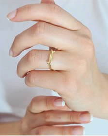 Resim VeraDesignGold Kadın Nisan Düğümü Sarı Altın Yüzük 