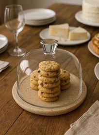 Resim Traverten 25 cm Cam Fanus 