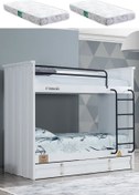 Resim Setay Ranza, Konteyner Çekmeceli Ranza - Beyaz 2 Adet Comfort Yatak 
