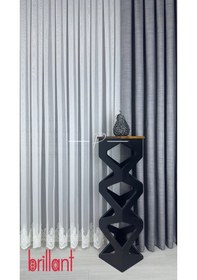 Resim Tül Perde Brillant Marka Tt Zemin Etek İşleme Amazon Desen Çok Renkli 