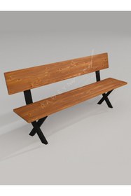 Resim deryawood Raweyn Masif Ağaç Arkalıklı Bank X Ayak-ceviz-120cm 