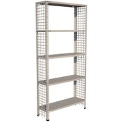 Resim RafBurada 5 Katlı Galvaniz Tel Kafes Çelik Raf - Dekoratif Raf 43x60 Cm-150 Cm 