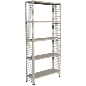 Resim RafBurada 5 Katlı Galvaniz Tel Kafes Çelik Raf - Dekoratif Raf 43x60 Cm-150 Cm 