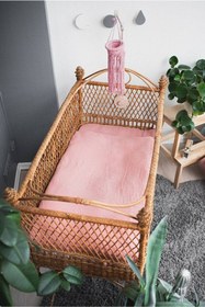 Resim Anne Sesi Bürümcük Müslin Bebek Nevresim Takımı 70x120 Cm %100 Organik Pamuk 15 Cm Yatak Yüksekliği 