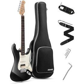 Resim Donner DST-400 Elektro Gitar Seti (Siyah) 