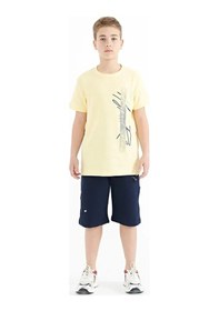 Resim Tommylife Tommy Life Sarı Yazı Baskılı O Yaka Standart Kalıp Erkek Çocuk T-shirt - 11119 Sarı 