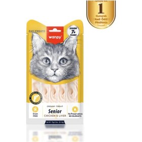 Resim Wanpy Tavuklu & Ciğerli 7+ Yaş Kedi Krema Ödülü 5 14 Gr 