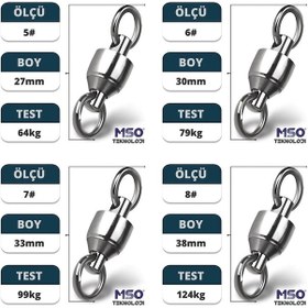 Resim MSO Olta Balıkçılık VIP Kalite Paslanmaz Çelik Bilyalı Fırdöndü 