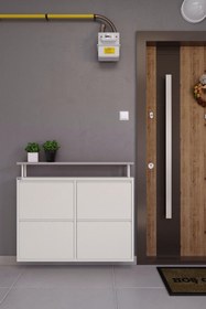 Resim Ceha Tablalı 4'lü Metal Ayakkabılık - Beyaz 