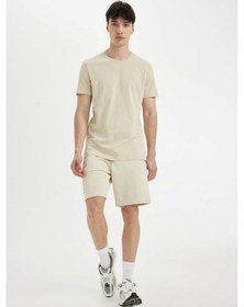 Resim DeFacto Regular Fit Düz Paça Kargo Cepli Basic Düz Şort B8795AX24SMBG307 