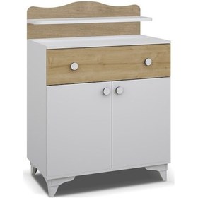 Resim Babyhope Vesta Bebek Odası Şifonyer 961-57 S.Meşe Ahşap - Beyaz 