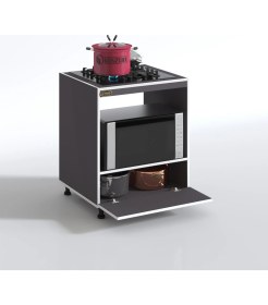 Resim Kenz Life Kenzlife Şehrazat Gri Ocak Dolabı 85*70*60 cm Kapaklı Hazır Mutfak Ankastre Gömme Ocak İçin Montajsız 