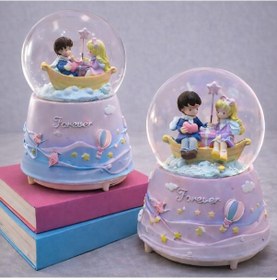 Resim Büro Ev Ofis Dekoru İçin Tekli Maksi Forever Love Işıklı Kar Küresi 