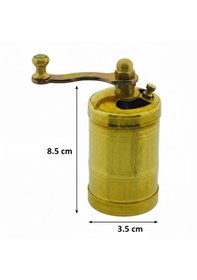 Resim Pirinç El Yapımı Kahve Karabiber Değirmeni Öğütücü 3,5cmx8,5cm Sarı 