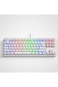 Resim Valkyrie Leaven K870 Blue Switch Mekanik Gaming Oyun Klavyesi RGB 61 Key Mavi Tuş Type-C Klavye 