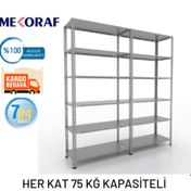 Resim Mekoraf Mekoraf 43 X 93 2.5 Metre 6 Katlı Duble Raf Sistemi (2 Ünite ) 